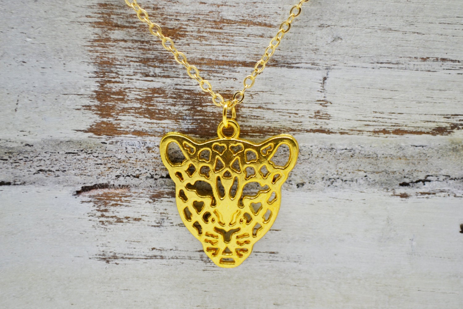 Gold Tiger NecklaceGold statement by SummerSweetDesigns on Etsy