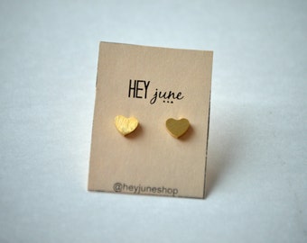 heart stud earrings, heart earrings, gold heart earrings, silver heart earrings, minimalist earrings, rose gold heart earrings, heart studs
