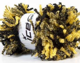 ICE Yarns Oh La La Yellow Black one skein