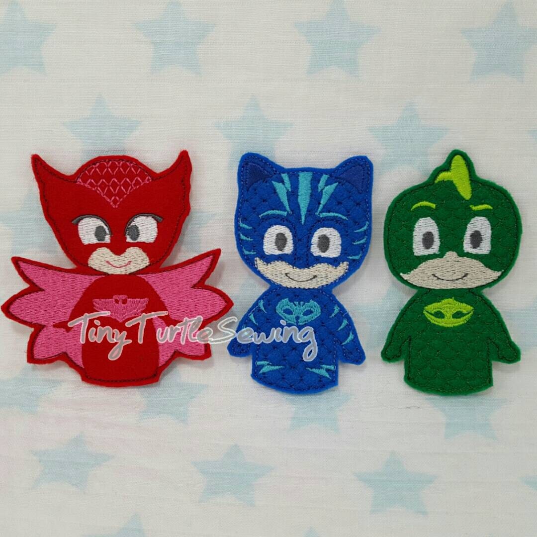 PJ Mask Inspired Set of Three Pajama Hero Finger Puppets