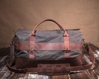 Mens Weekender Bag, Travel Bag for Men, Canvas Weekender, Mens Travel Bag