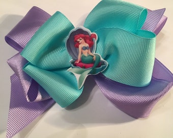 Blue Ariel Cosplay Hair Bow Little Mermaid Hair Bow Fabric