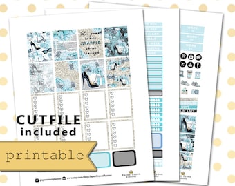 PRINTABLE Planner Stickers/Planner Stickers for use with Erin Condren Life Planner/Weekly Planner Sticker Kit/Silhouette Cutfiles/Download