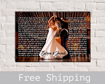 Wedding Song Lyric Art - First Dance Song Lyrics - Song Lyrics Art - 1st Anniversary Gift - Anniversary Gift - Free Shipping