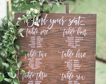 Wedding Seating Chart | Table Plan | Timber Look | Digital | Printable | A