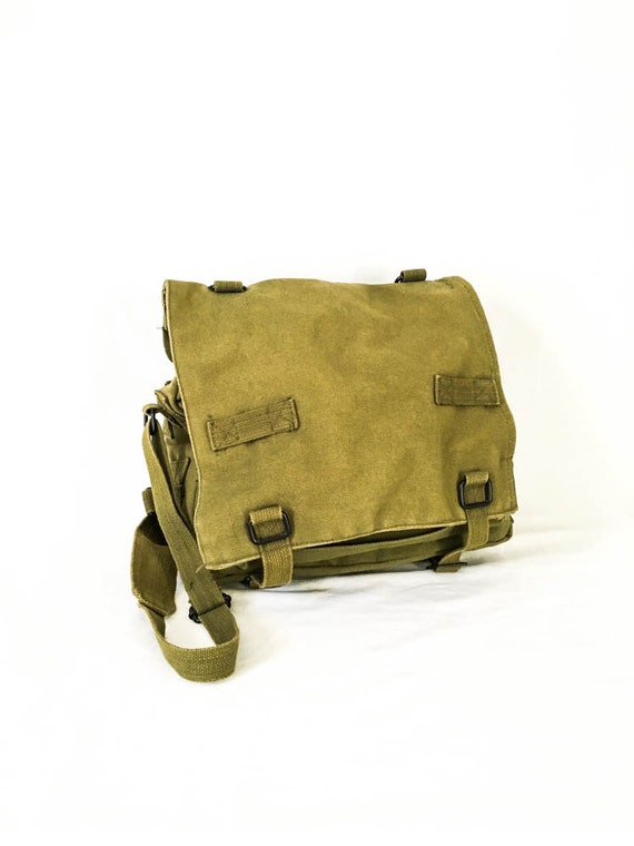 Army Green messenger bag Large canvas bag Military Canvas