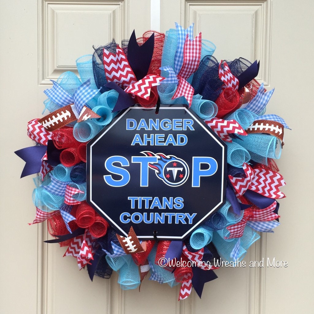 Tennessee Titans Wreath Titans Deco Mesh Wreath TN Titans