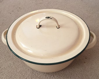 Vintage Enamel Cooking Pot, Made in France