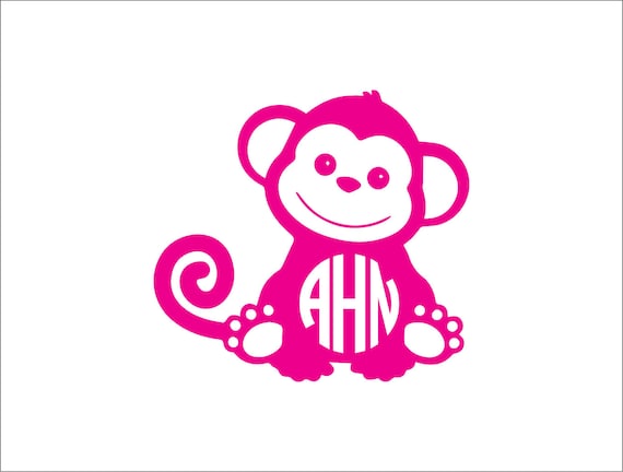 Download Monkey monogram cute monkey yeti decal cute animal monogram