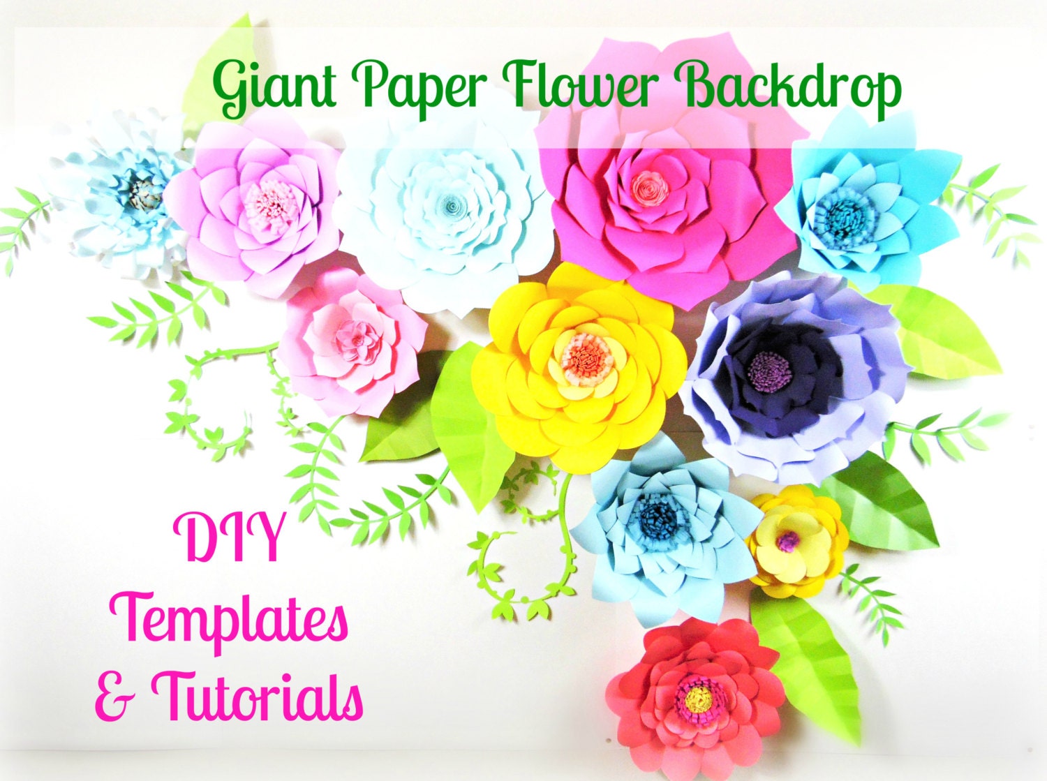 Giant Flower Backdrop Pattern Templates and by CatchingColorFlies