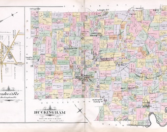 1891 Map of Haycock Township Bucks County by GenealogicalSurveyor