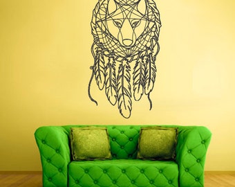 thumbnail image 2 of Wolf Dream Catcher Vinyl Decal Sticker - Indoor/Outdoor, 3 Sizes, Car Or Home (#9438) 2 of 3