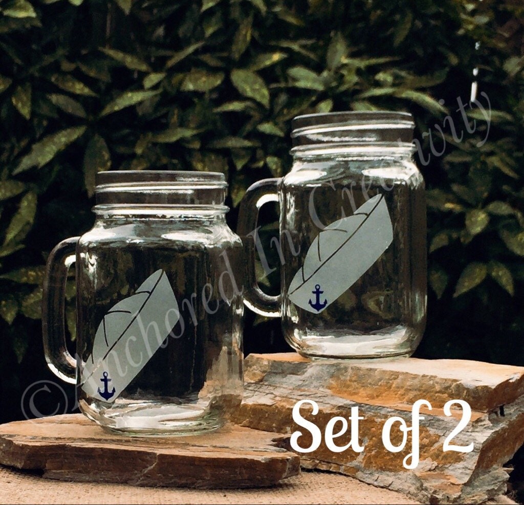 Personalized Glass Anchor Glass Custom Mason Jar Gift for