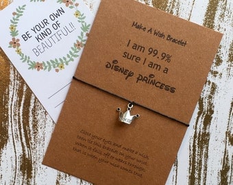 Make A Wish Bracelet / Charm Bracelet - I am 99.9% Sure I am a Disney Princess!