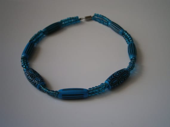 Beaded Necklace: Double Standed Turquoise Beaded Necklace