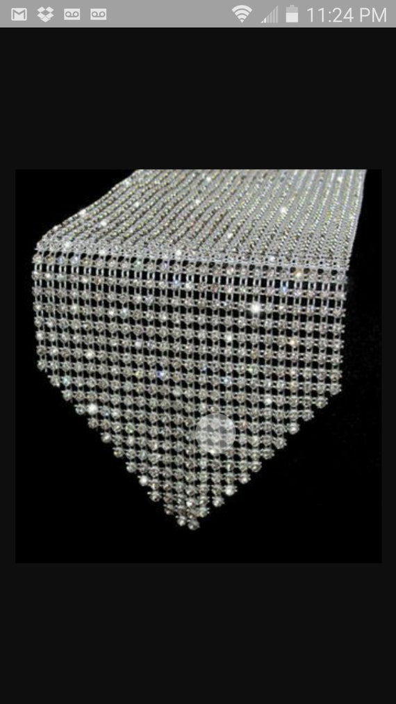 Rhinestone bling table runner 108 inches by PrettyPerfektParty