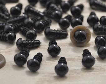 Free Shipping!10pairs 6mm(0.23inches) Safety eyes,Black Doll eyes,Teddy Bears eyes,Black Toy eyes,Black Doll Parts Animal eyes,Plastic eyes