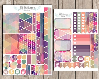 Retro Triangle Planner Stickers, for use with EC Planner, Functional Stickers, ECLP, Decorative Stickers, ec stickers, Retro, Triangle