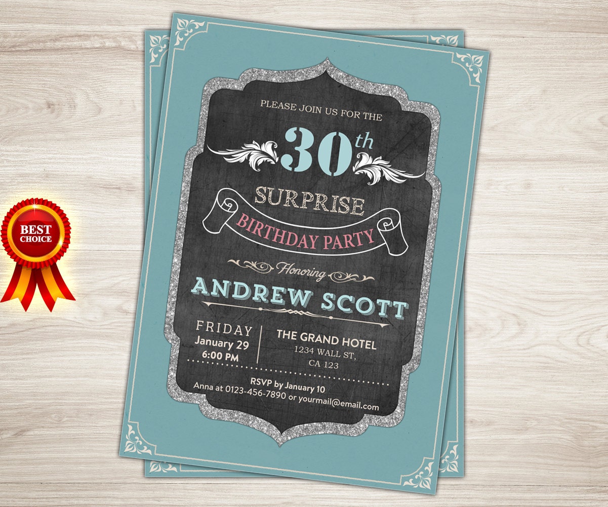 Vintage 30Th Birthday Invitations 1