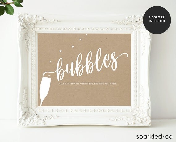 Wedding Bubbles Sign Bubbles Sign Bubble send off