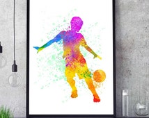 Popular items for soccer watercolor on Etsy