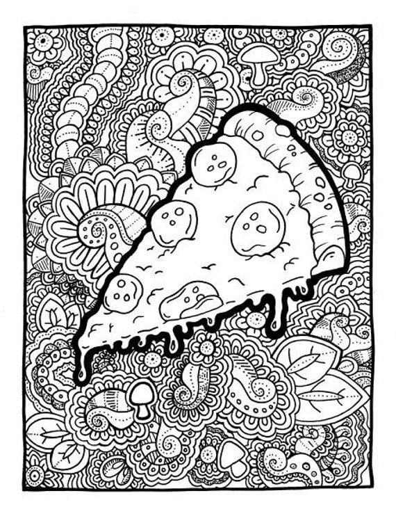 Download PIZZA Coloring Page Coloring Book Pages Printable by DoodlePoppit