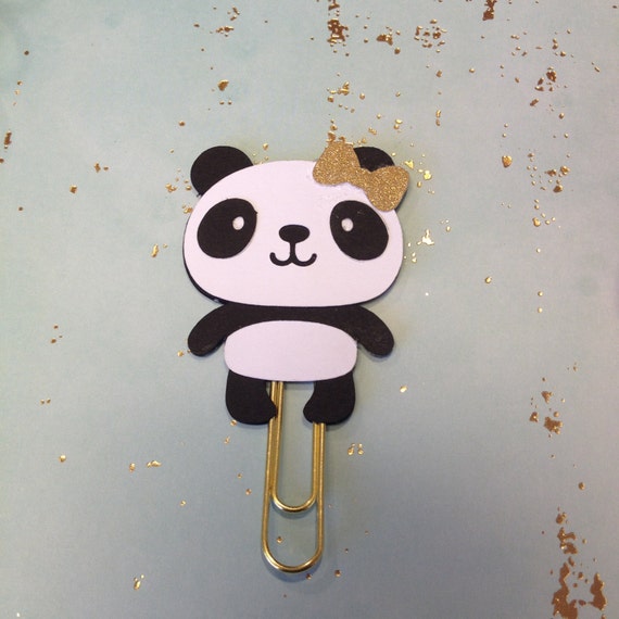 Panda Bear Planner Clip/Bookmark/Paper by KimaPaperCrafts on Etsy
