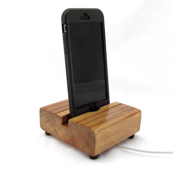 Wood iphone stand charging station iphone dock ipod docking