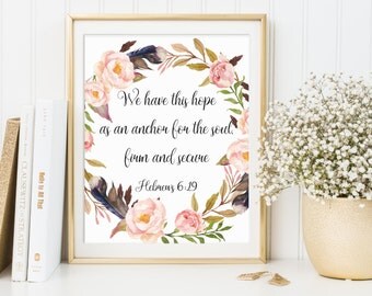 Hope as an ANCHOR Bible Verse 8 x10 or 11x14 print Hebrews