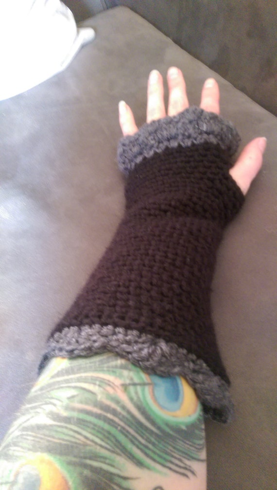 Arm Length Fingerless Gloves by GrandmaEthelsDesigns on Etsy