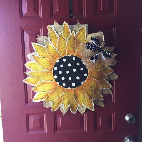 Sunflower Burlap Door Hanger