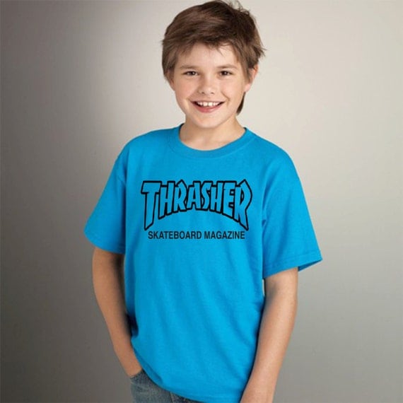 kids thrasher t shirt kids unisex skateboard tshirt birthday