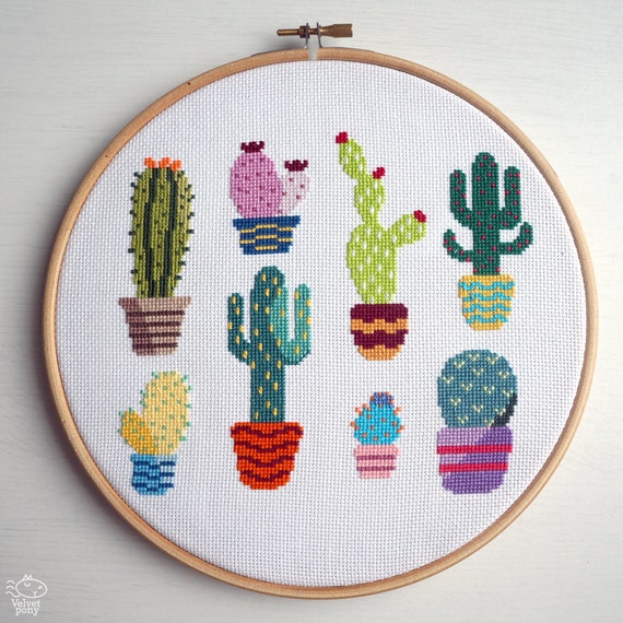 of symbol a as cross faith Instant Cactus Stitch  Pattern Stitch Download. Cute Cross PDF Cross