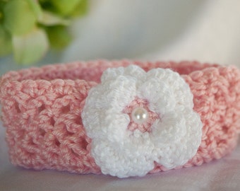 Baby Headband, Flower Headband, Handmade Crochet Fashion Headband, photo prop