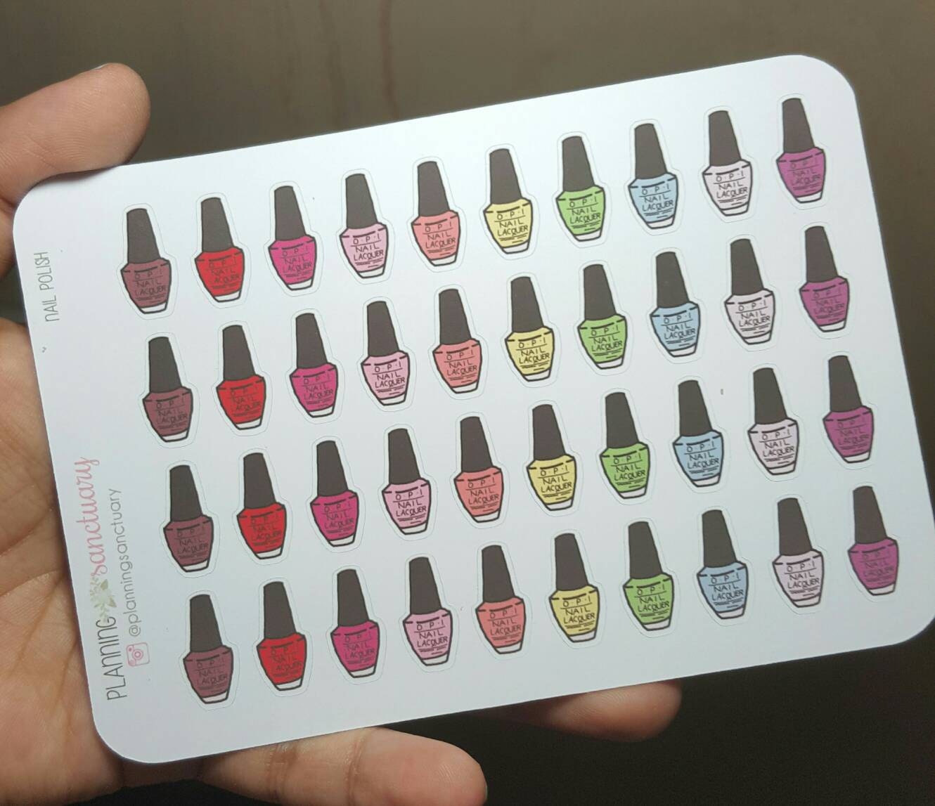 Nail Polish Planner Stickers Perfect for Erin Condren Kikki