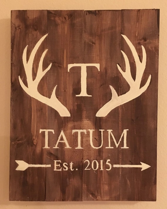 Deer Antler Name Sign by TatumSigns on Etsy