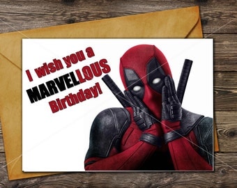 DEADPOOL Birthday Card // Printable greeting card / Instant download / Last minute Gift //