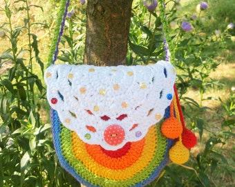 Crochet pattern Crazy rainbow bag by VendulkaM crochet