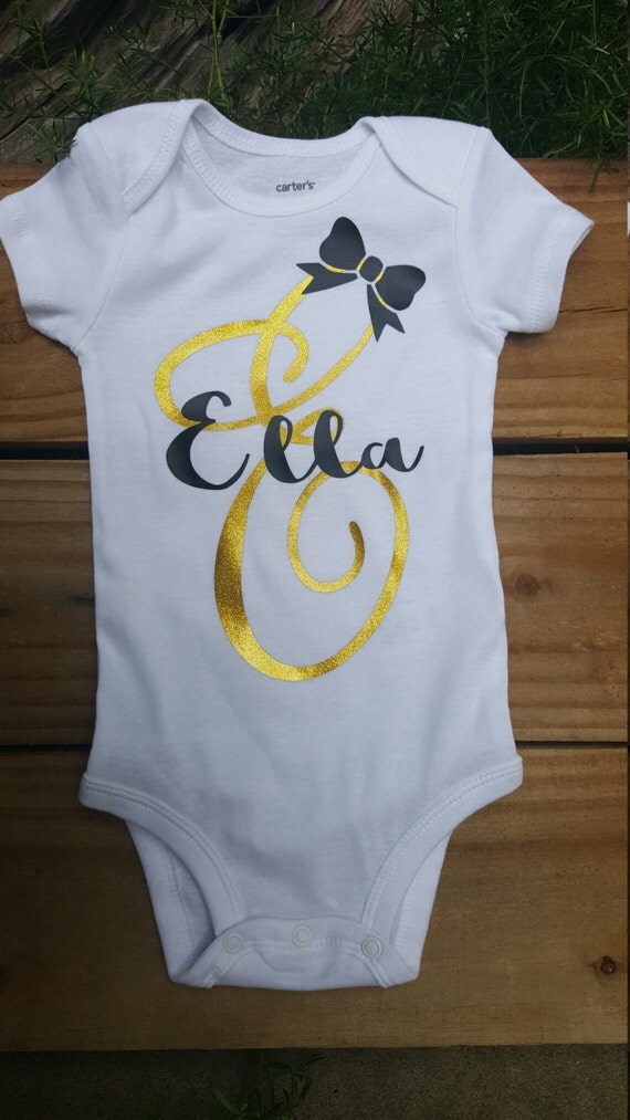 Little Girls Monogram Initial Shirt with by CherokeeKitCreations