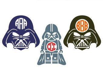 Darth Vader SVG Monogram Frames instant download cut file - svg, studio3, dxf, eps - Star Wars Cutting Files for Cricut, Silhouette