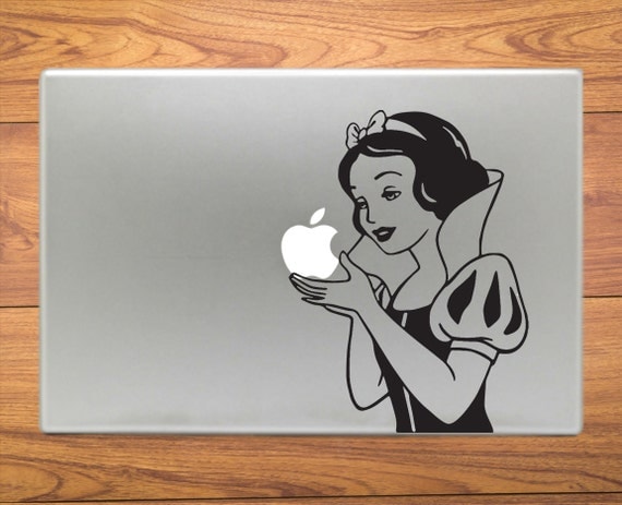 Download Snow white holding apple logo Macbook Decal by EpicDecorGuru
