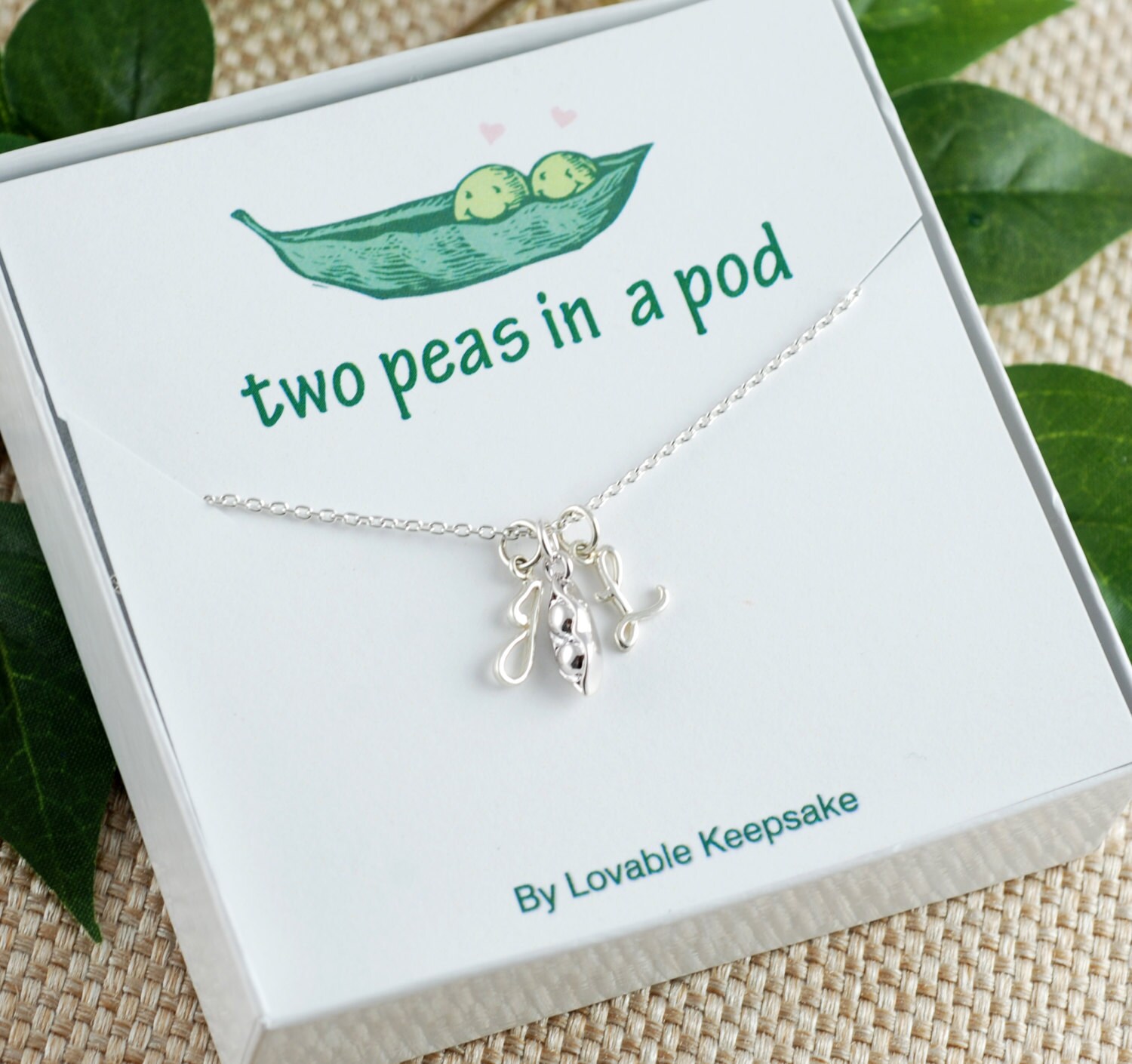 Personalized Two Peas In A Pod Necklace Gift For Mother Of