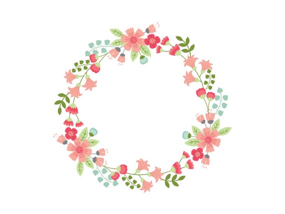 Download Floral Wreath Clipart Digital Vector Flowers Wedding by ...
