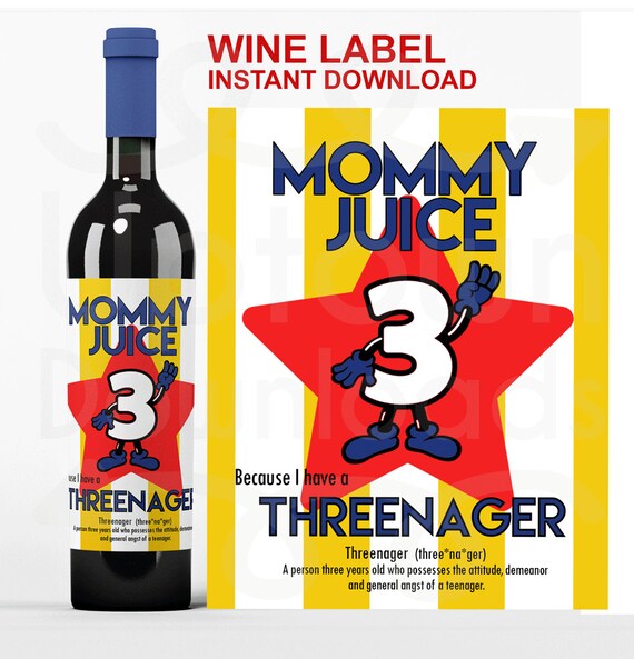 Items similar to Wine Label - Mommy Juice - PDF - INSTANT DOWNLOAD ...