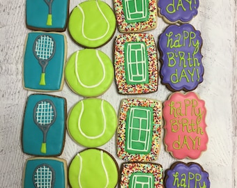 Tennis Themed Sugar Cookies