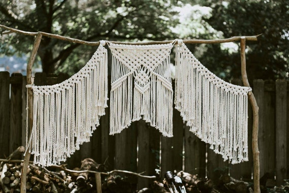  Macrame Wedding Backdrop Curtain Bohemian Modern