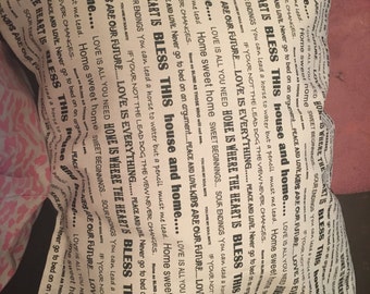 Hand made quote pillow