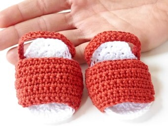 Crochet baby Sandals white sole