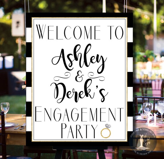 Engagement Party Sign Printable Personalized With by ABridalStory