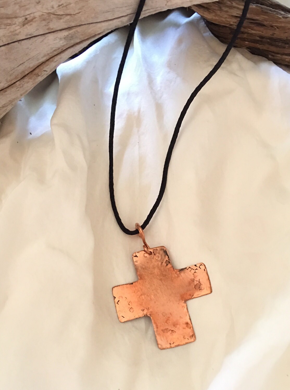 Copper Cross Pendant by CherylMarslandArt on Etsy